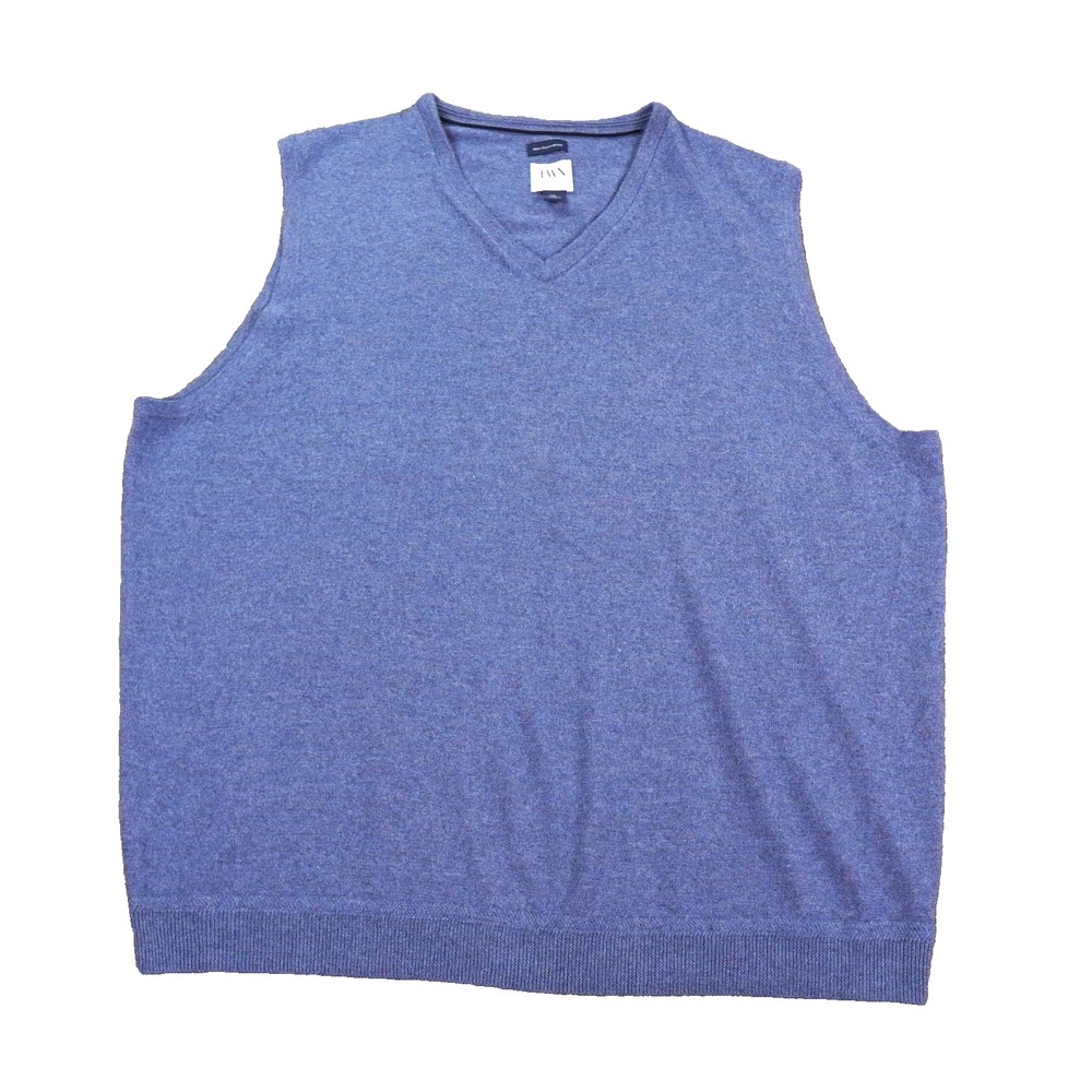 JWN John W Nordstrom Sweater Vest Mens 2XL Blue Italian‎ Merino Wool University